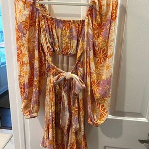 L*Space Orange and Purple Floral Dress